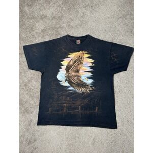 Vintage Mens Tshirt 3D Emblem Eagles Sturgis Hills Rally Made in USA, Size XL